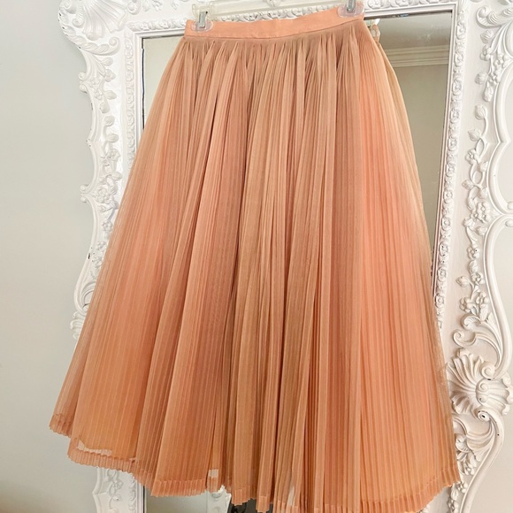 Vintage 1950’s 1940’s Authentic Tulle Pleated Full Cocktail Dress Skirt - Picture 3 of 8